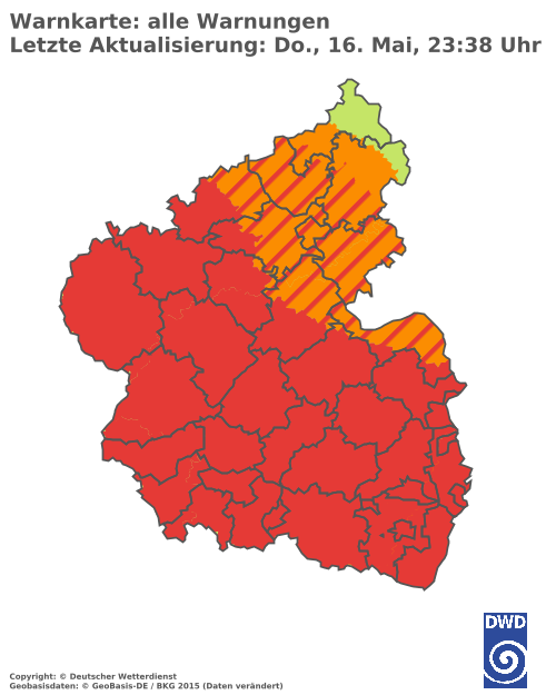 Aktuelle Unwetterwarnungen für Rheinland-Pfalz