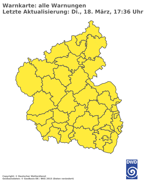 Aktuelle Unwetterwarnungen für Rheinland-Pfalz