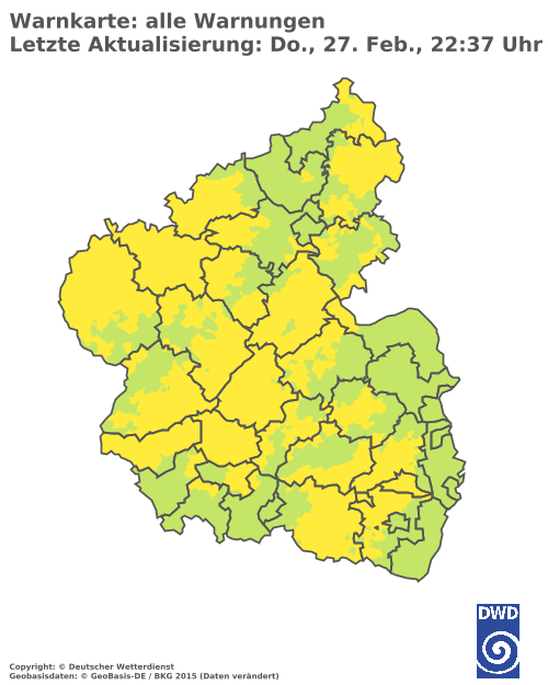 Aktuelle Unwetterwarnungen für Rheinland-Pfalz