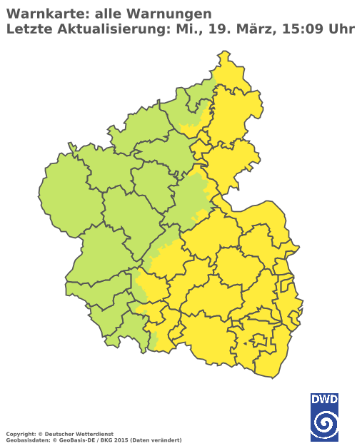 Aktuelle Unwetterwarnungen für Rheinland-Pfalz