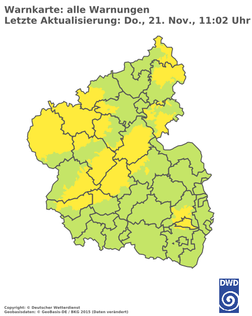 Aktuelle Unwetterwarnungen für Rheinland-Pfalz