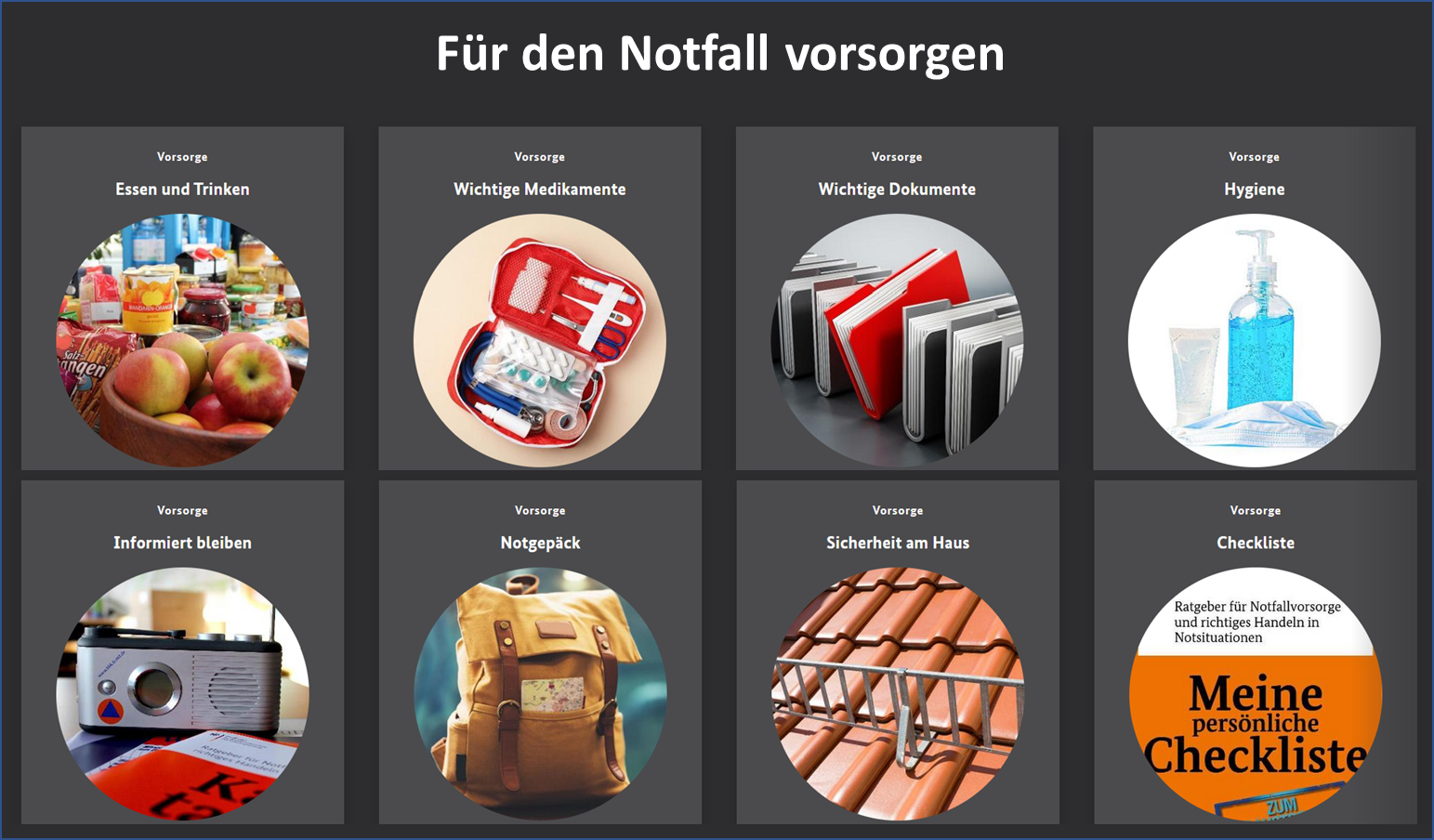 Vorsorge für den Notfall