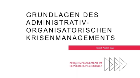 Grundlagen des administrativ-organisatorischen Krisenmanagements - 2. Krisenmanagement im Bevölkerungsschutz